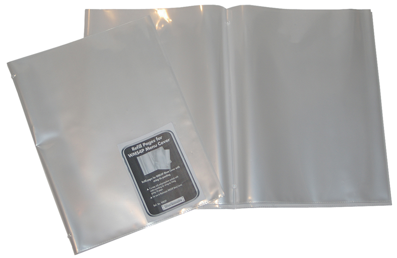 Colby Menu Cover Refill Pockets A4 Clear - 5 Pack